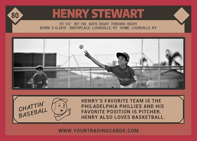 Personalized Baseball Cards 50 Count 1982 Retro Design for Youth & Travel Baseball or Softball. Customized with Player Photo Name and More.