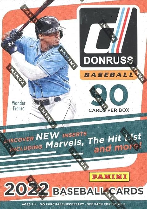 2022 Donruss Baseball MASSIVE EXCLUSIVE Factory Sealed Blaster Box with 90 Cards! Look for Rookies & Autos of Wander Franco Plus Exclusive Purple & Rapture PARALLELS!