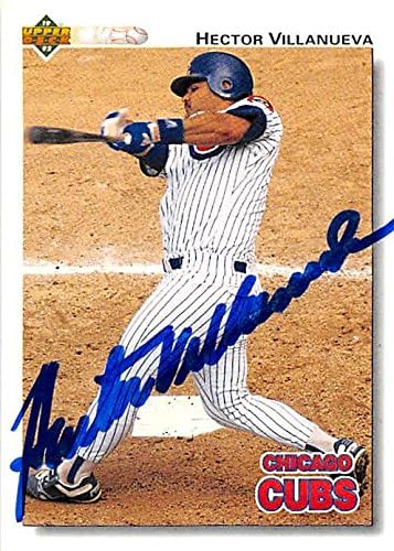 Sports Memorabilia Autograph Warehouse 248633 Hector Villanueva Autographed Baseball Card - Chicago Cubs 1992 Upper Deck - No. 102