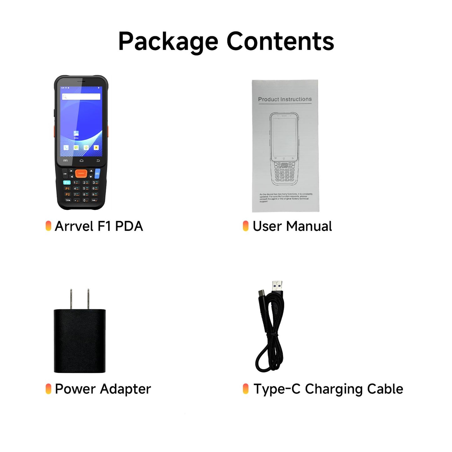 Arrvel Android Barcode Scanner F1, Android 15 Handheld PDA w/Zebra SE4710 Engine, 4 inch Touchscreen Industrial Mobile Computer, IP67 Data Terminal Inventory Scanner for Warehouse Retail Logistics