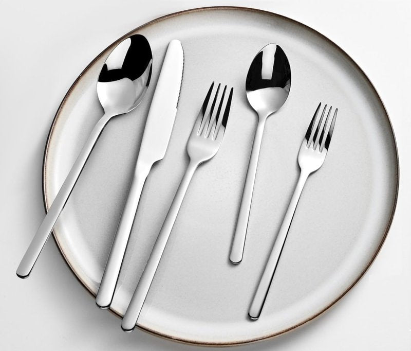 KINGSTONE Silverware Set, 5 Piece Flatware Cutlery Set for 1, 18/10 Stainless Steel Silverware Mirror Polished Dishwasher Safe for Home, Restaurant, Wedding, Party(Silver, 5 pieces for 1)