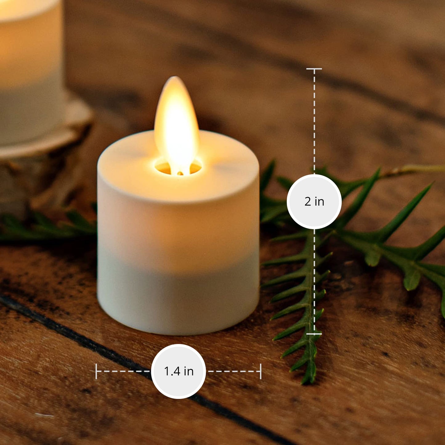 Luminara Bundle Set of Flameless Candle Nightlight Dusk to Dawn with Moving Flame LED Tealight (2-Pack)
