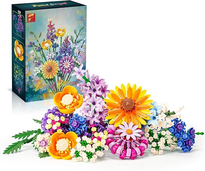 Sunflower Building Blocks Set (1183PCS) - Lego Compatible Flowers for Adults Home Decor for Women & Teen Girls Making It an Ideal Gift for Valentine's Day & Mother's Day.