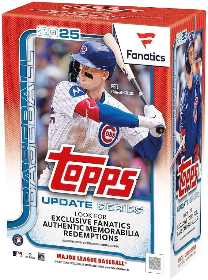 2025 Topps Update Series Trading Card Retail Display Box – 20 Packs 14 Cards per Pack – Look for Autograph & Relic Cards Retail Exclusive Holo Foil Parallels