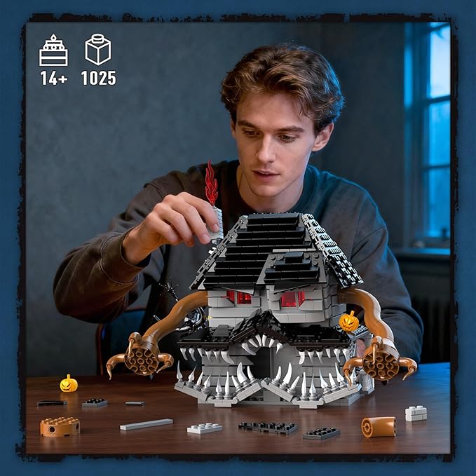 Cubique Halloween Haunted House Building Set Miniature Horror House Decor Model Kit with LED Light Haunted Mansion for Adults Teens Age 14+ Horror Movie Fans (1025 PCS)