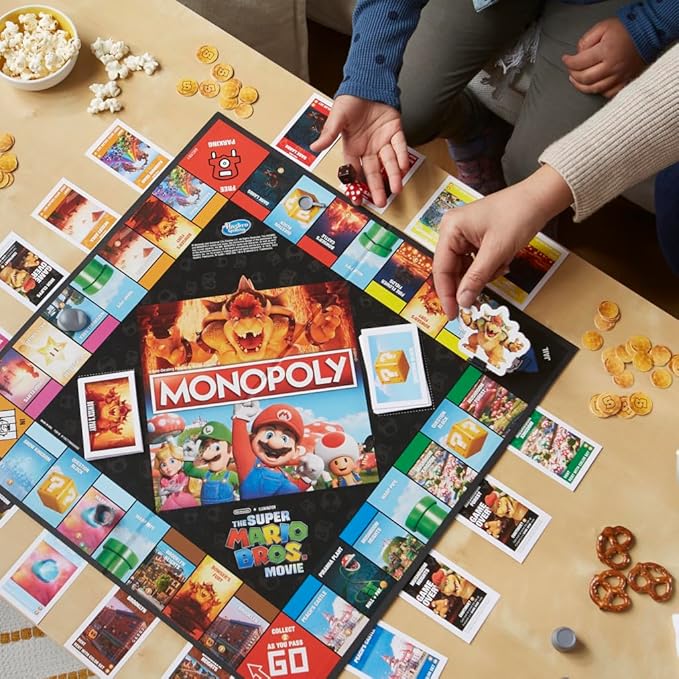 Monopoly Board Game Based on The Super Mario Bros. Movie - Family Game for Super Mario Fans - Includes Bowser Token - for 2 to 6 Players - Age: From 8 Years Old