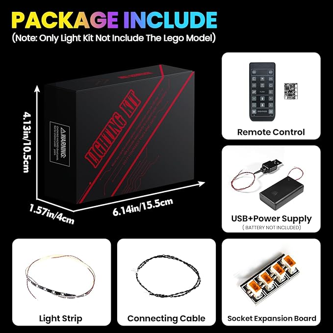 Upgraded Led Light Kit Compatible with Lego Hogwarts Castle The Main Tower Building Set RC Version Compatible with Lego 76454 (Model Not Included)