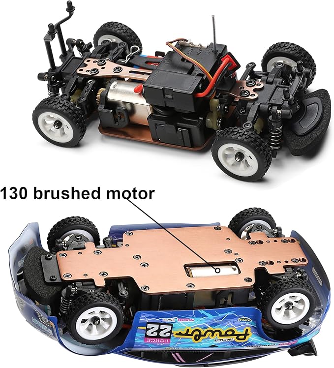 WLtoys 284010 1/28 Mini 4WD RC Drift Car 30km/h with 3 Upgraded 500mAh Batteries 2.4GHz V8 Remote & LED Lights for Adults