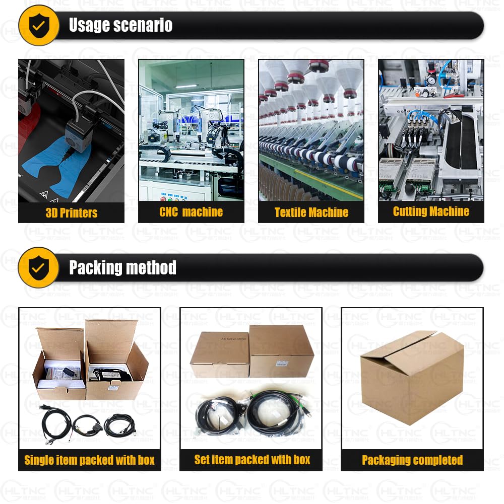 110V Servo Motor Kit with 17-Bit Absolute Encoder & T3DL-V30A Driver | High Torque Plug-N-Play Industrial Automation Solution | Includes RS485 Cable Resistors for CNC Robotics (400W)