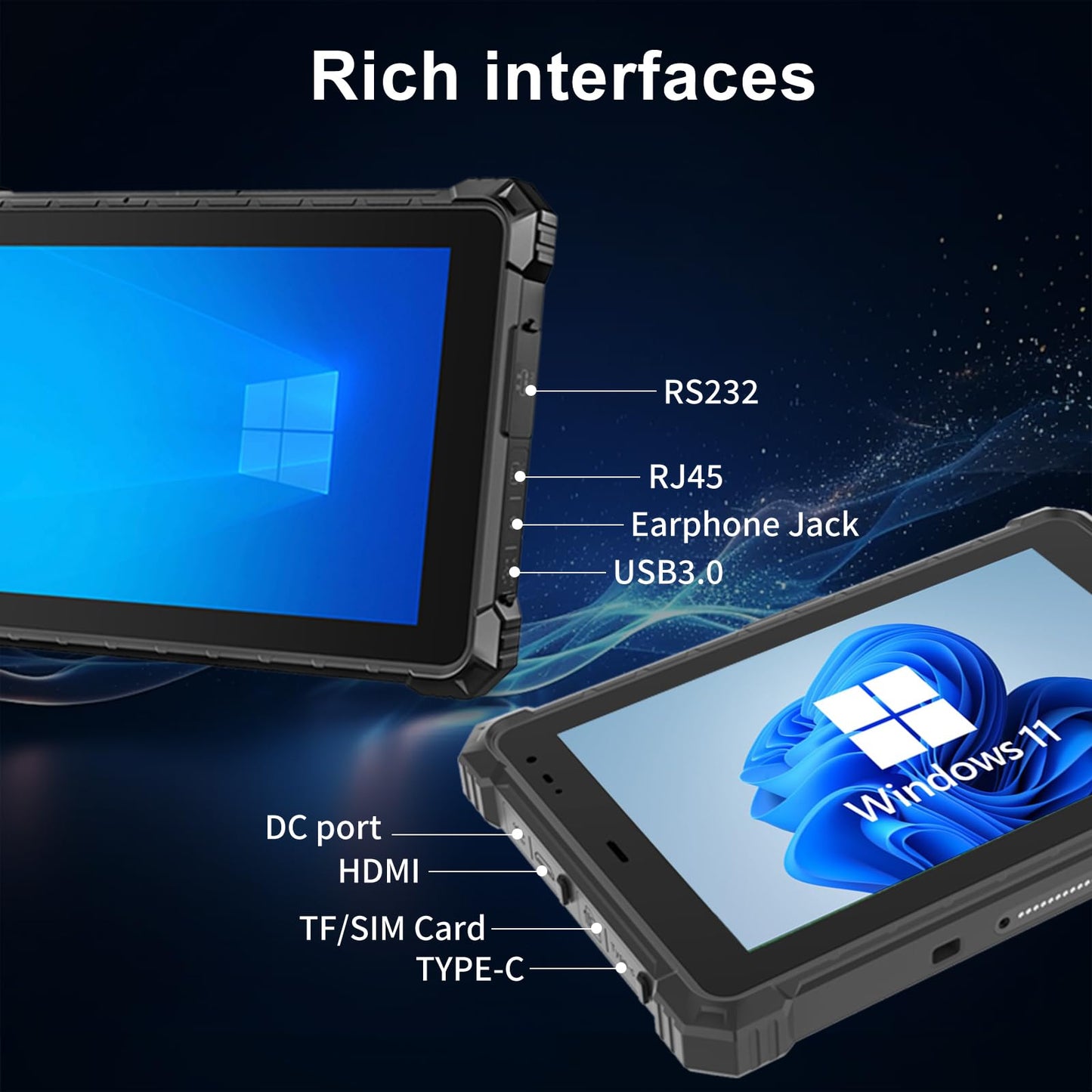 CENAVA Rugged Tablet W10N,10.1 Inch Windows 11 Pro,8GB+128GB,Intel N5100,IP68 Waterproof,700nit Sunlight Readable,4G,LTE,GPS,WiFi 6 Heavy Duty Industrial Outdoor Work Tablet PC