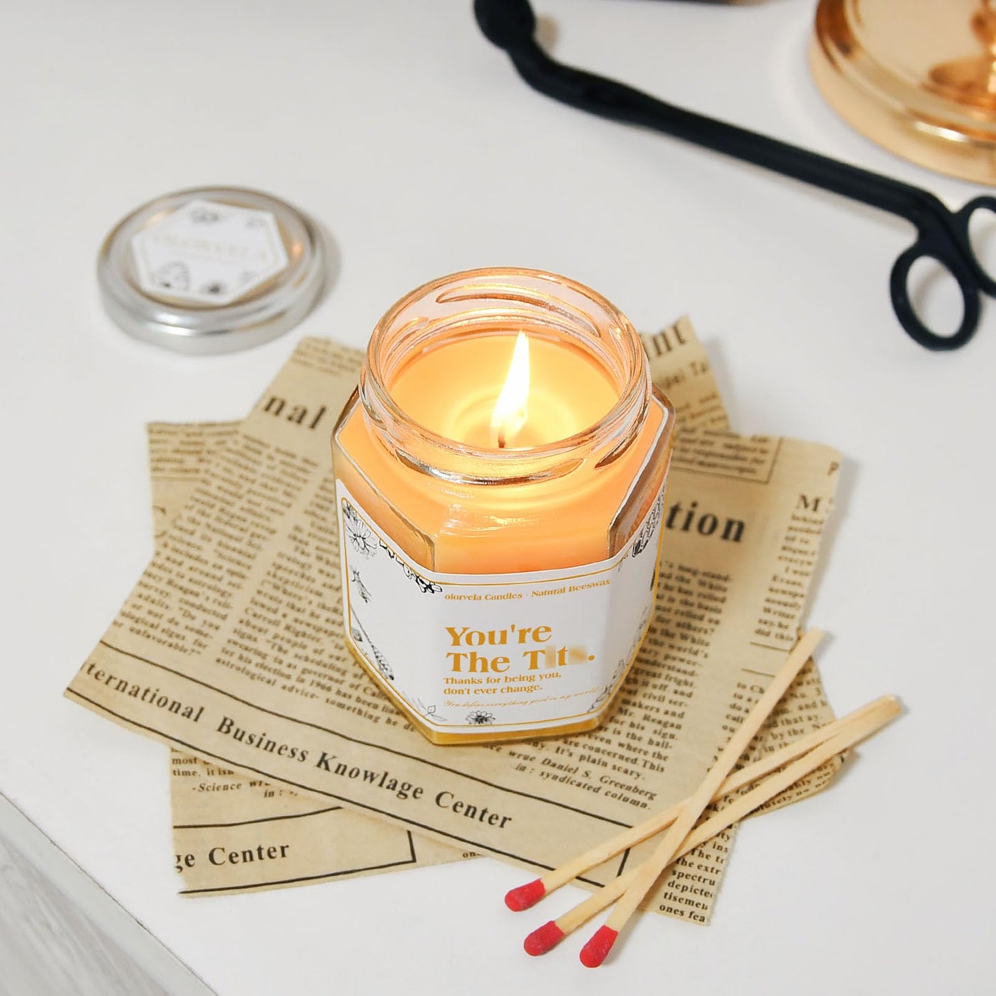 Fun Gifts for Women - Pure Natural Beeswax Candles, Personalized Gifts for Women, Men, Mom, Dad, Sister, Teacher, Friends