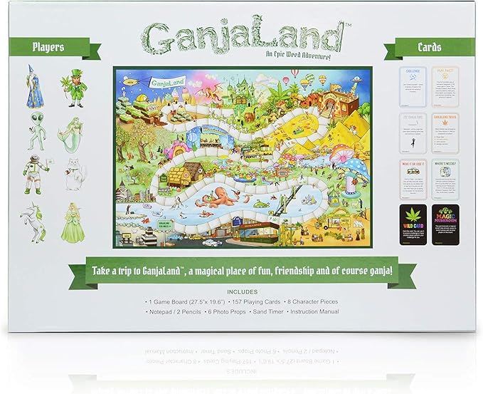 Ganjaland The Epic Weed Game for Social Gatherings Weed Board Games for Adults