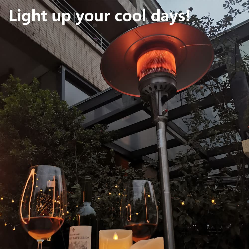 Gas Patio Heater with Wheels And Cover,48,000 BTU of Outdoor Portable LP Propane Commercial Heater ,automatically shuts off gas flow,with CSA Certified for Garden