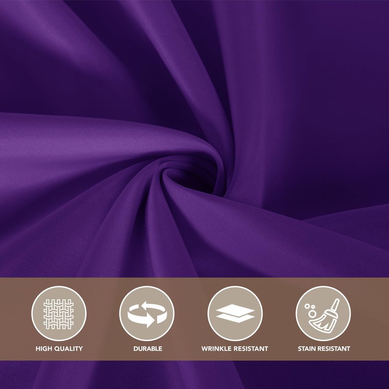 sancua Rectangle Tablecloths for 8 Foot Tables, 6 Pack - Washable Polyester Fabric Table Cloth for Halloween Party Wedding Birthday Banquet Reception, 60x120 Inch, Purple