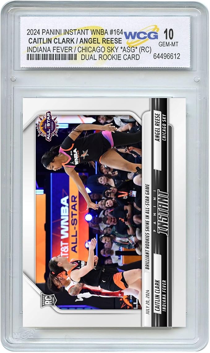 2024 WNBA Panini Caitlin Clark & Angel Reese Dual Rookie Card Indiana Fever Chicago Sky #164 - Certified Gem Mint 10