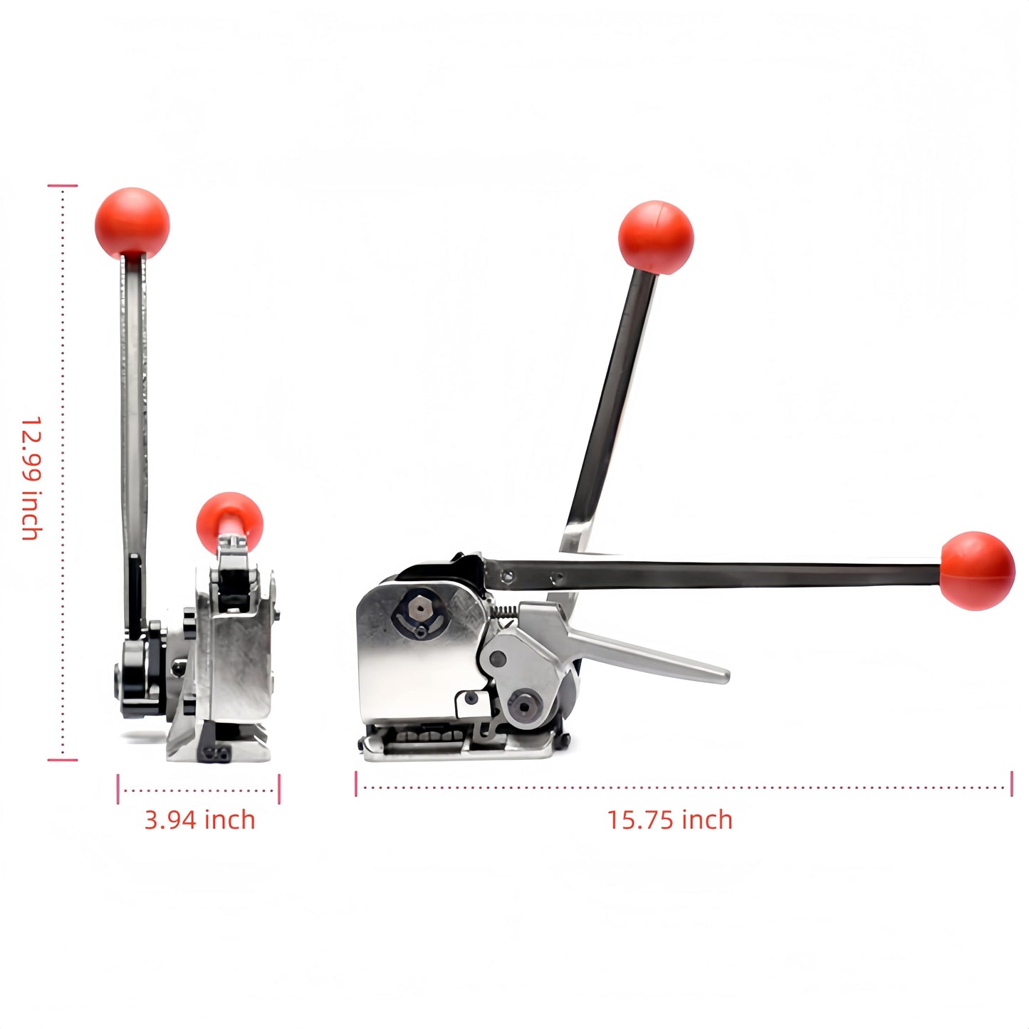 Steel Banding Strapping Kit, Manual Edge Banding Trimmer Machine, Metal Banding Strapping Tool for 1/2"-3/4" Metal Packing Strap, High Strength Strap Tensioner Sealer for High Tensile Pallet Packaging