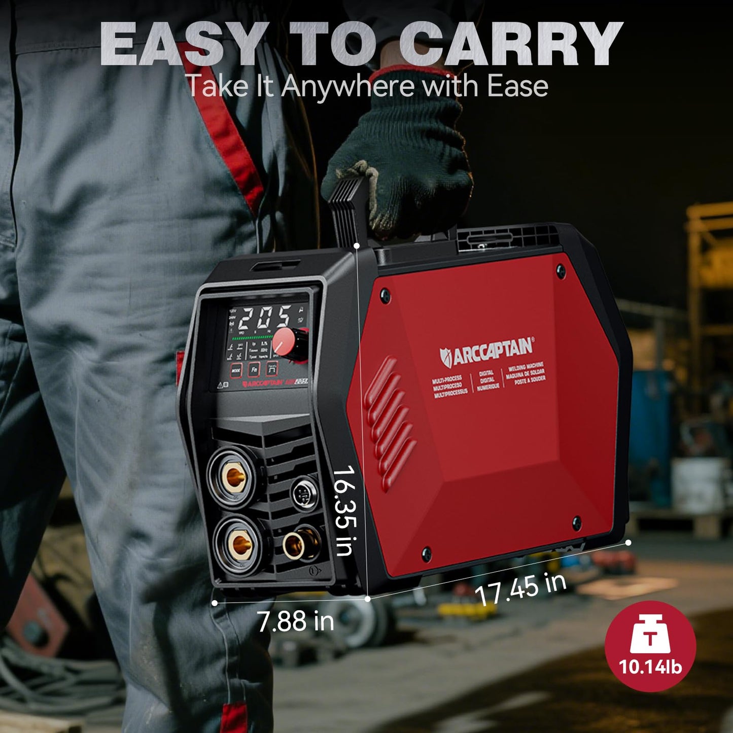ARCCAPTAIN iControl TIG 205P Pro Welder With APP Control, 5 In 1 DC/Pulse/Lift/Spot TIG & Stick, Dual Voltage 120V/240V TIG Welding Machine With Large LED Display, 2T/4T, Smart Fan, Safety Protection