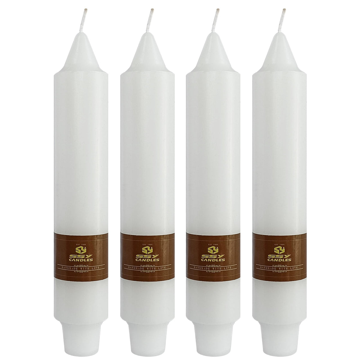 White Wedding Candles Unscented Tapered Candle 7 inch Short Candle 4 PCS Smokeless Candlesticks Long-Burn for Home Dinner Wedding Party Decoration