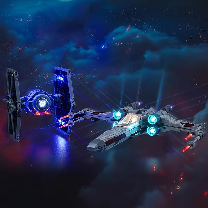 BrickBling Light Kit Compatible with Lego TIE Fighter & X-Wing Mash-up Building Set (No Model) Creative Lights for Lego 75393 (Light Control Version)
