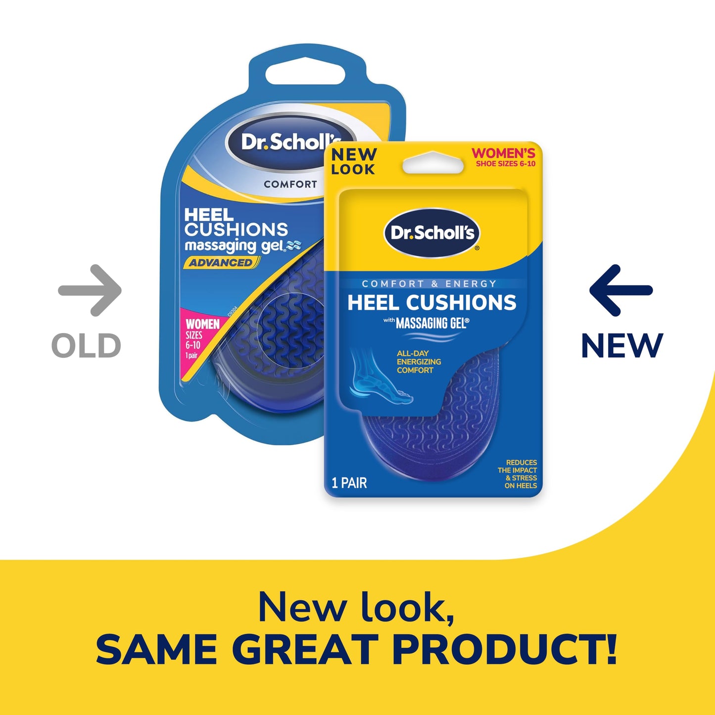 Dr. Scholl's Heel Cushions with Massaging Gel Advanced // All-Day Shock Absorption and Cushioning to Relieve Heel Discomfort (for Women's 6-10, Also Available for Men's 8-13)