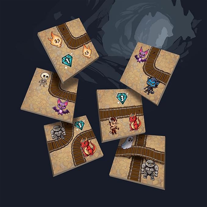 Asmodee Ghosts Galore Board Game - Build a Spooky Ghosthouse and Haunted Mine for Monsters in A Tile-Laying and Route-Building Strategy Game for Kids & Adults Ages 10+ 2-5 Players 20 Min Playti