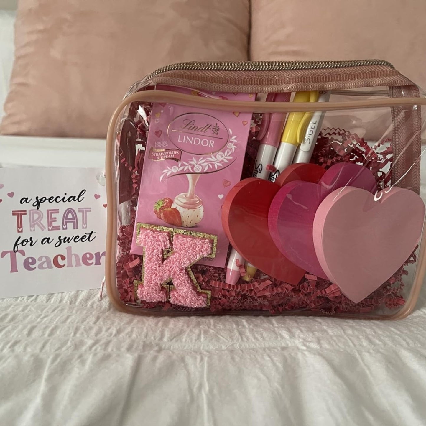 PACKISM Valentine's Day Gifts for Him Her - Clear Makeup Bag with Frame, 2 Pack TSA Approved Toiletry Bag Quart Size Bag, Travel Makeup Cosmetic Bag for Women Clear Toiletry Bag, Rose Red