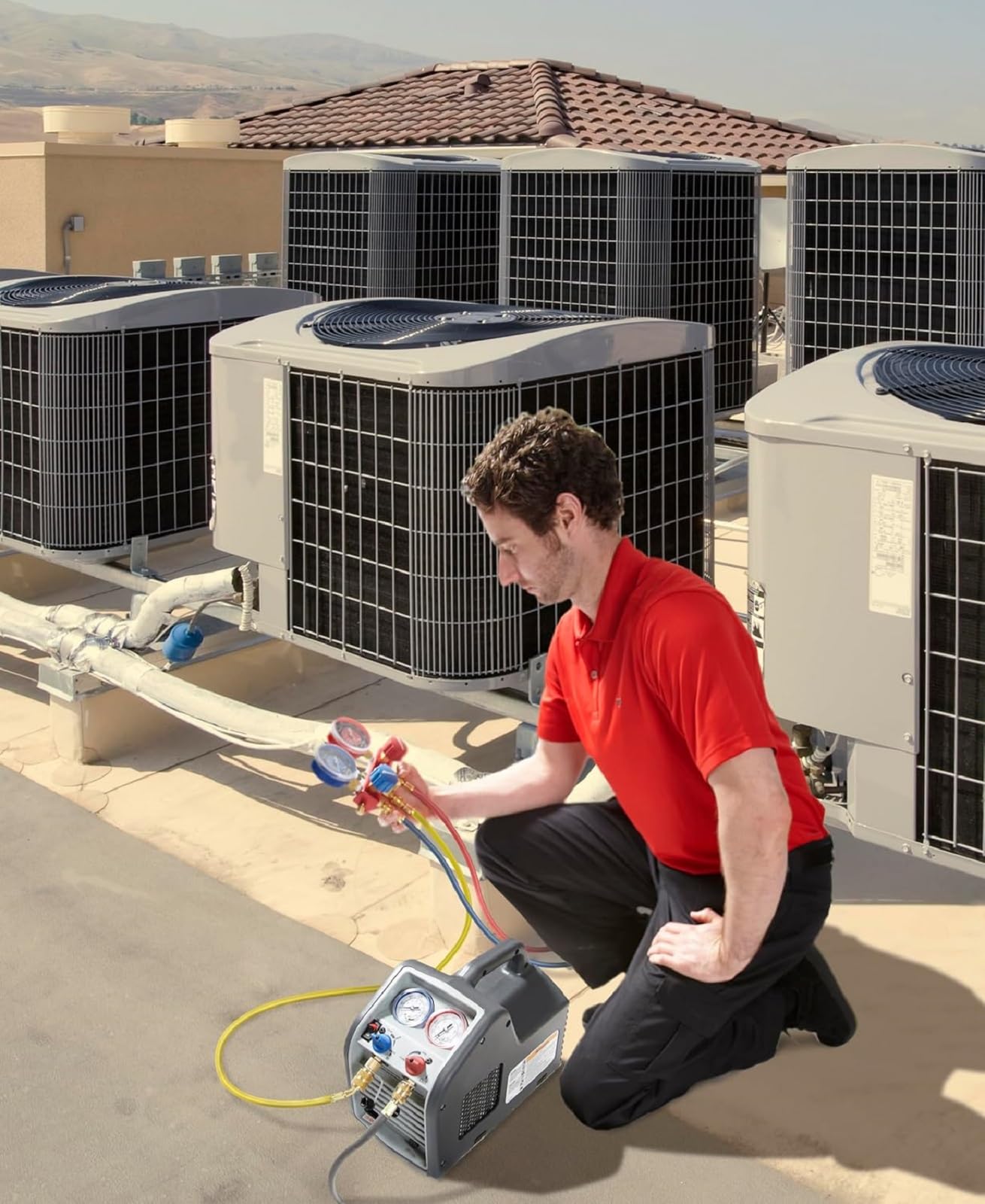 Robinair RG3 Portable Liquid and Vapor Refrigerant Recovery Machine - Compatible with Common CFC, HFC, HCFC Refrigerants Including R-410A; 115V, 60Hz