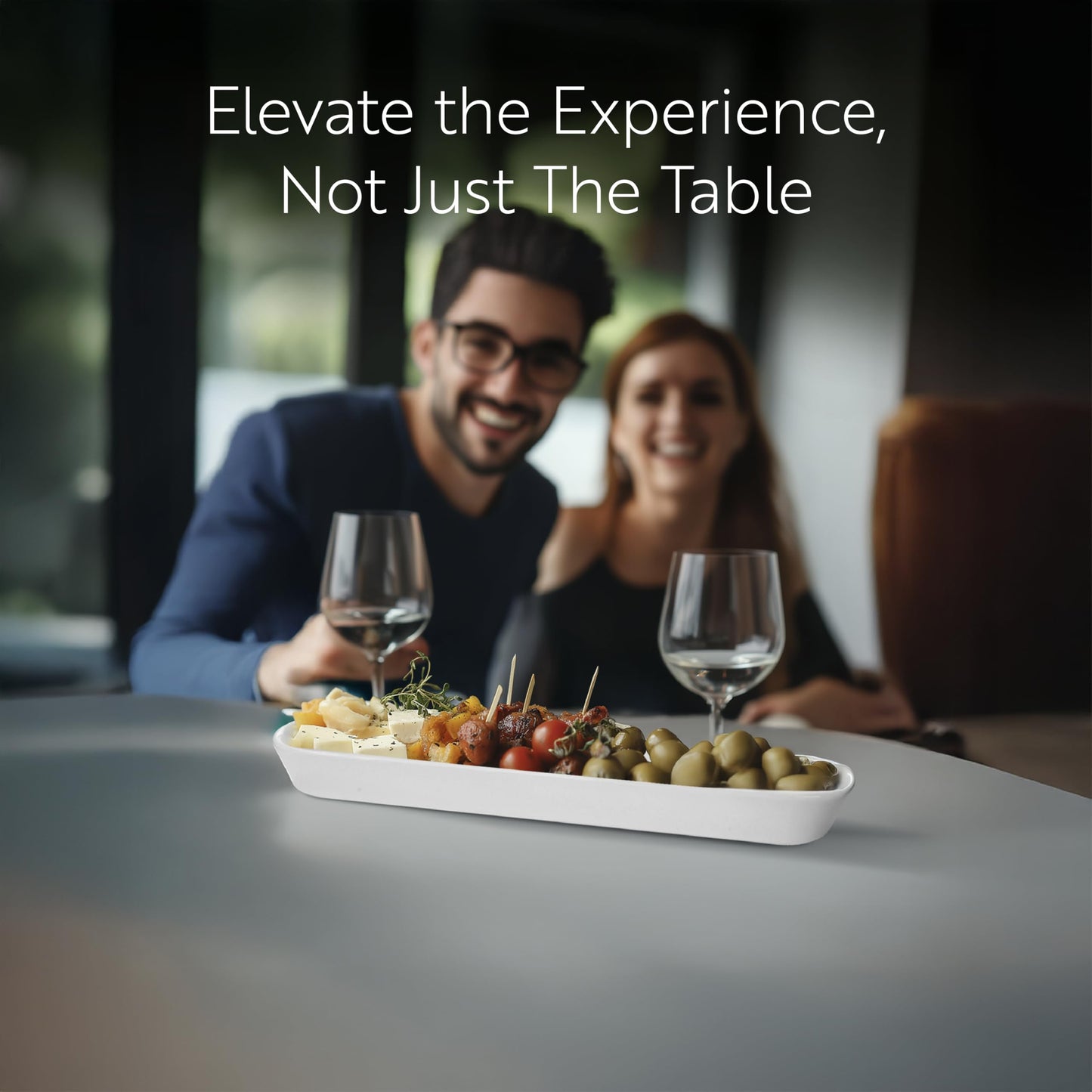 Restaurantware Siluro 16.3 Inch Olive Tray 1 Narrow Olive Plate - Microwave-Safe Oven-Safe White Porcelain Narrow Serving Tray Chip-Resistant For Olives Or Cheeses