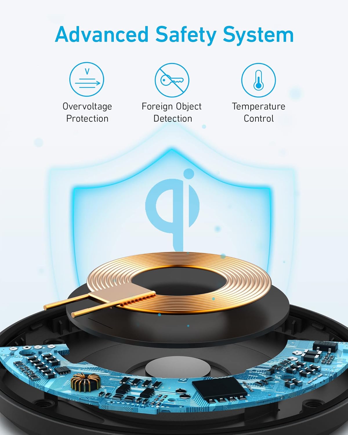 Anker 315 Wireless Charger (Pad), 10W Max Fast Charging - Compatible with iPhone 15/14/13 Series, Samsung S22, AirPods, Samsung Buds, Google Buds, and More - Wall Charger Not Included