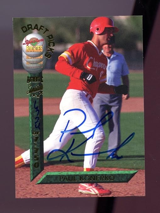 1994 Signature Rookies Draft Pick Paul Konerko Rookie Signed Autograph Card AUTO