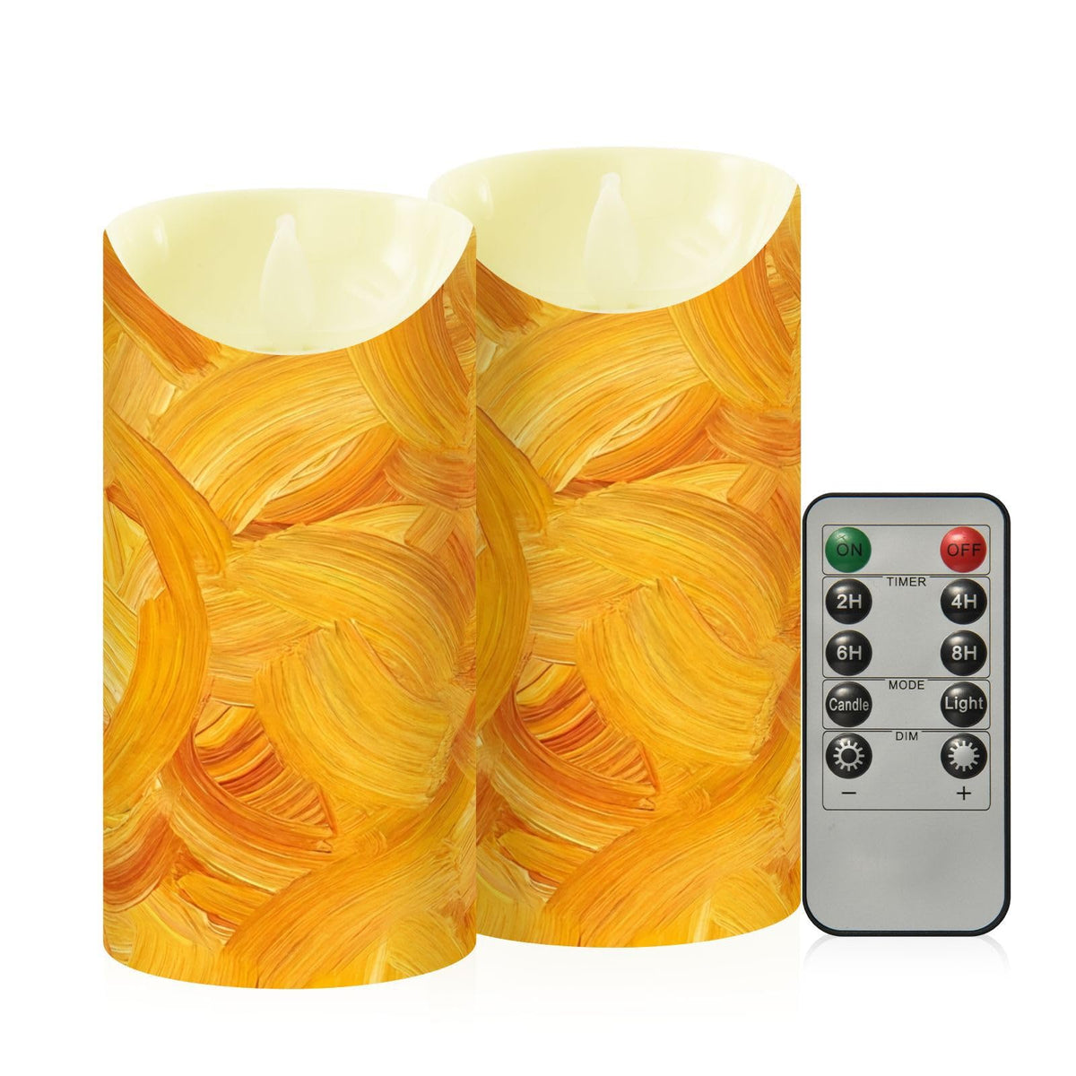 Gravopti Golden Weave 2 Pack Flameless LED Pillar Candles with Remote & Timer, Battery Operated, Flickering Wax Candle for Wedding, Romantic Home & Party Decor
