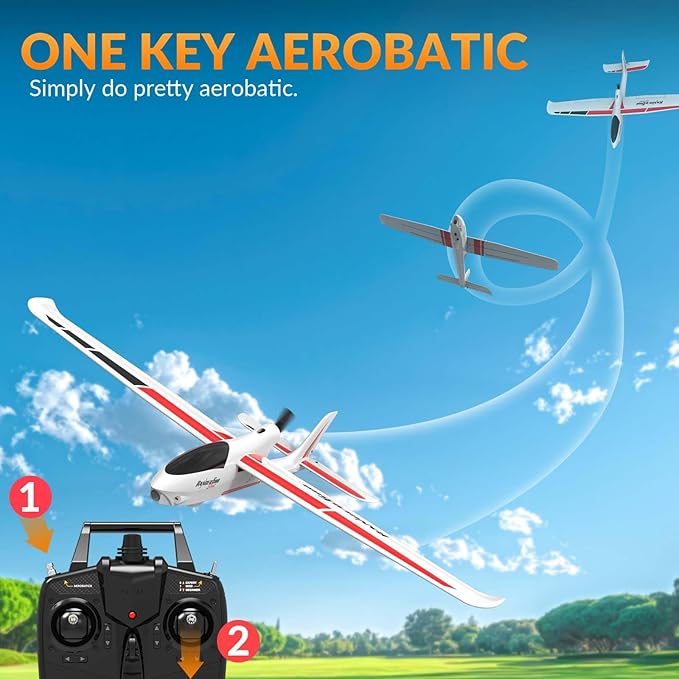 VOLANTEXRC RC Glider Plane 4CH New Version Remote Control Airplane with 6-Axis Gyro for Beginners 3 Flight Modes & Aerobatics 2.4G RC Plane for Adults 23.6 * 18.1 inches White