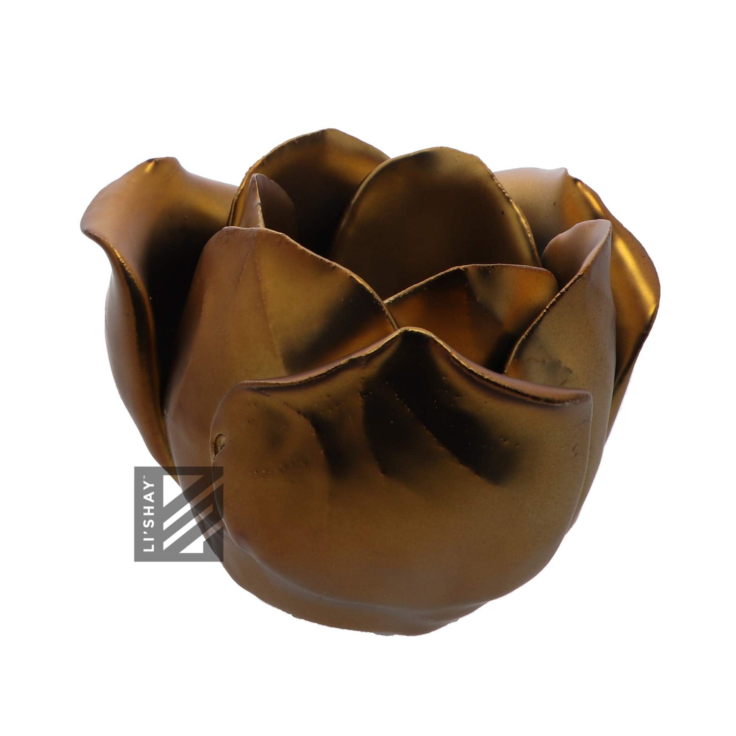 Li'Shay Gold Metal Tealight Votive Flower Candle Holder - Matte