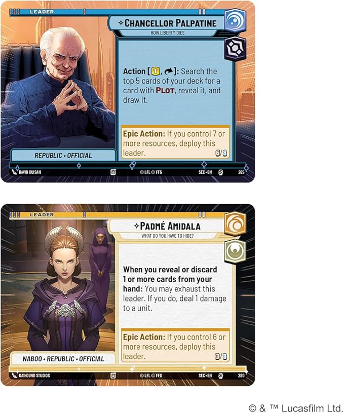 Asmodee Star Wars: Unlimited TCG Secrets of Power PRERELEASE Box - 6 Booster Packs Exclusive Chancellor Palpatine & Padmé Amidala Promo Cards Ages 12+ 2+ Players 20 Minute Playtime