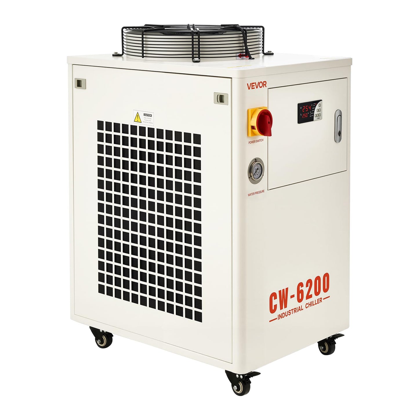 VEVOR Industrial Water Chiller, 17,060 BTU/h, Industrial Water Cooler Cooling System with Compressor, 3.96 Gal Tank Capacity, 18.5 GPM Max Flow Rate, for CO2 Laser Tube Engraving & Cutting Machine