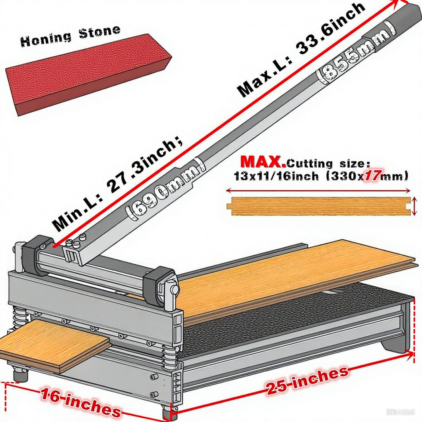 17mm Pro Heavy Duty Laminate | Vinyl Floor Cutter, Full Cut 13" Engineer wood, Laminate, LVP/T, VCT, SPC, WPC; Superstrong| Top Quality| Best Tool