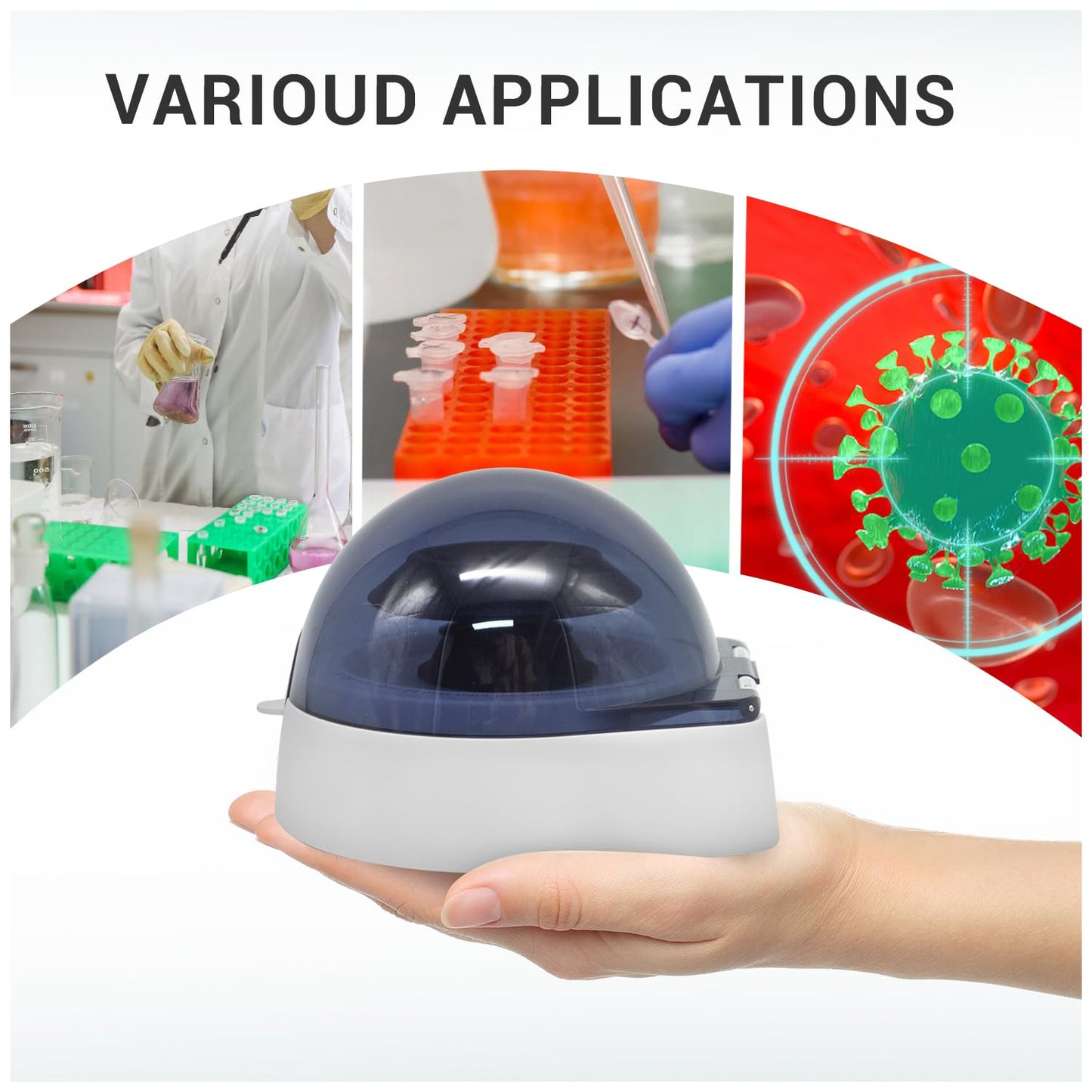 WEST TUNE 7000 RPM Microcentrifuge,Lab Benchtop Centrifuge.Mini Centrifuge Machine with Low Noise,2 Rotors for 0.2/0.5/1.5/2ml Centrifuge Tubes and PCR Strips