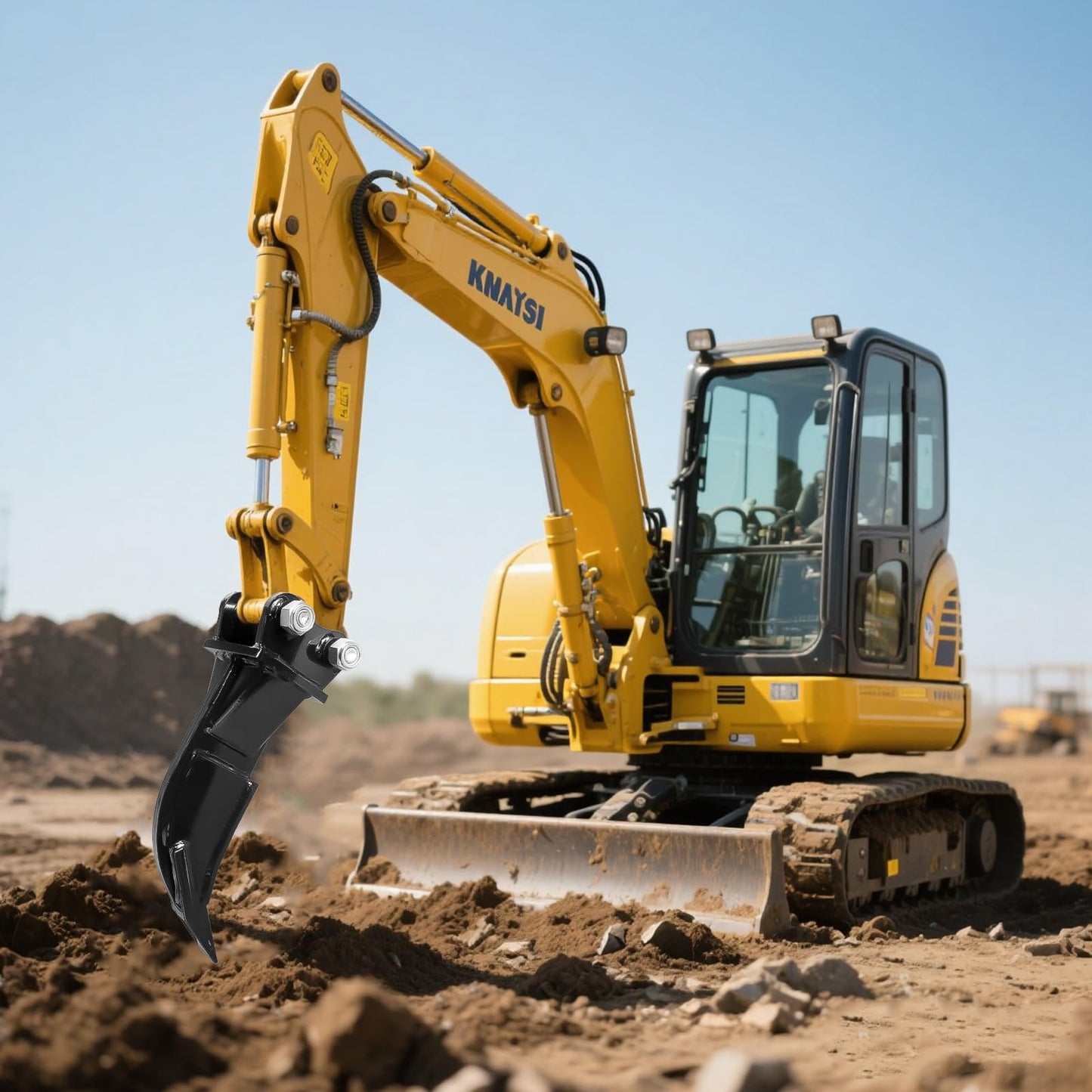 Mini Excavator Ripper - Mini Excavator Attachments for 1-1.8 ton mini excavator | 90mm Span | 0.98in Hole | Includes Pins | for Farm, Garden, Construction and Road Maintenance.
