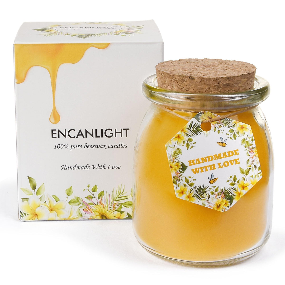Natural Beewaxs Candles, Unscented Beewaxs Candles in Glass Cup, 6.8oz 32 Hours Long Lasting, Pure Cotton Wick and Stress Relief, Home Gifts(Yellow,1pcs)