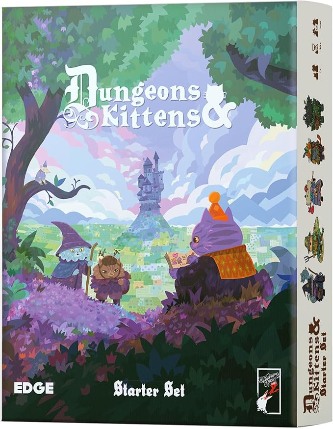 Asmodee Dungeons and Kittens Roleplaying Game Starter Set - Animal Fantasy RPG in a Wholesome Post-Apocalyptic Medieval World Family Fun for Kids & Adults Ages 8+ 2-6 Players 90 Min Playtime