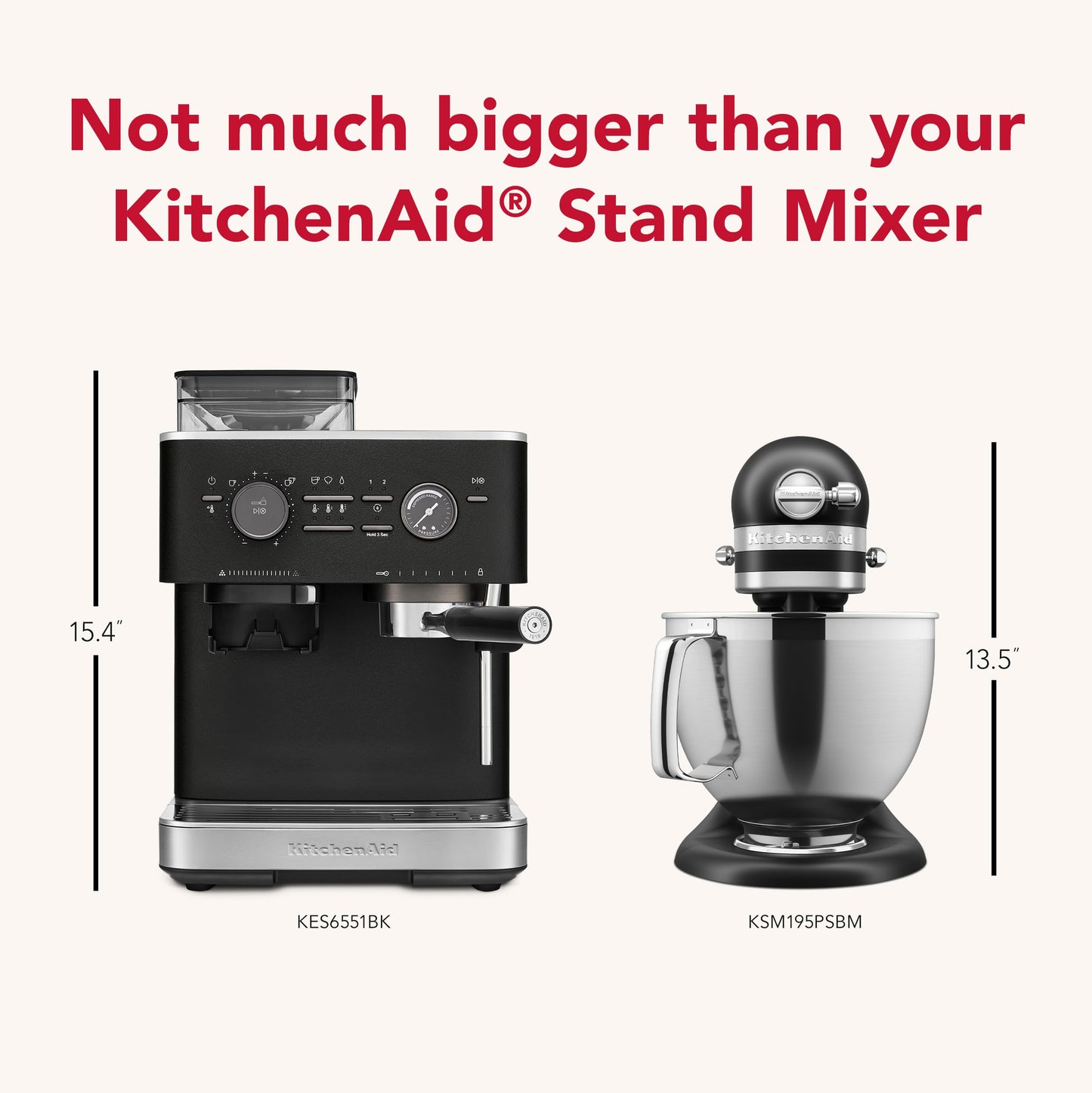 KitchenAid Semi Automatic Espresso Machine with Burr Grinder, 2.5L, KES6551BK, Cast Iron Black