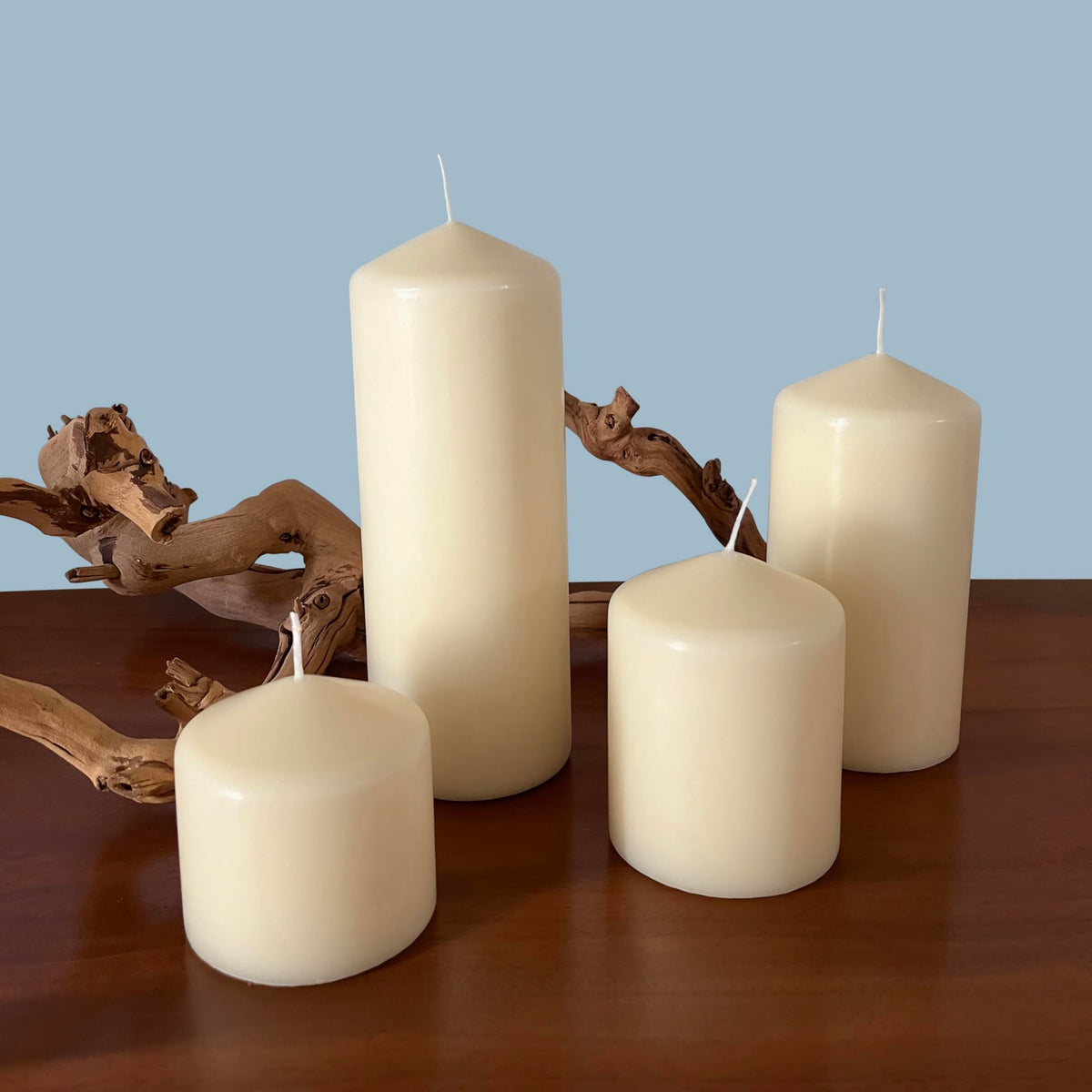 Stonebriar Unscented Pillar Candles – 35 Hour Burn Time, Long-Lasting Wax Candles for Weddings, Holidays, Home Décor & Special Events, Pack of 6, Ivory, 3" x 4"