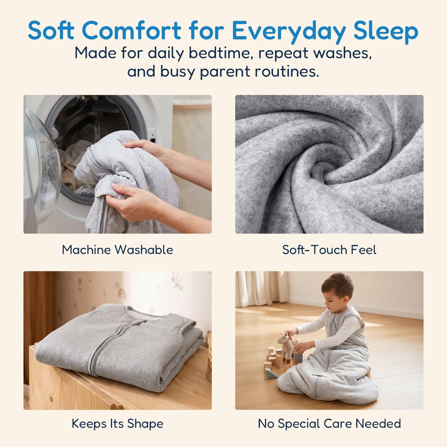 TotAha Toddler Sleep Sack 1.0 TOG for 2T-3T-4T, Soft Wearable Blanket Baby Sleep Bag with 2-Way Safe Zippers,Fluffy Extra Large Sleeping Sacks, Grey