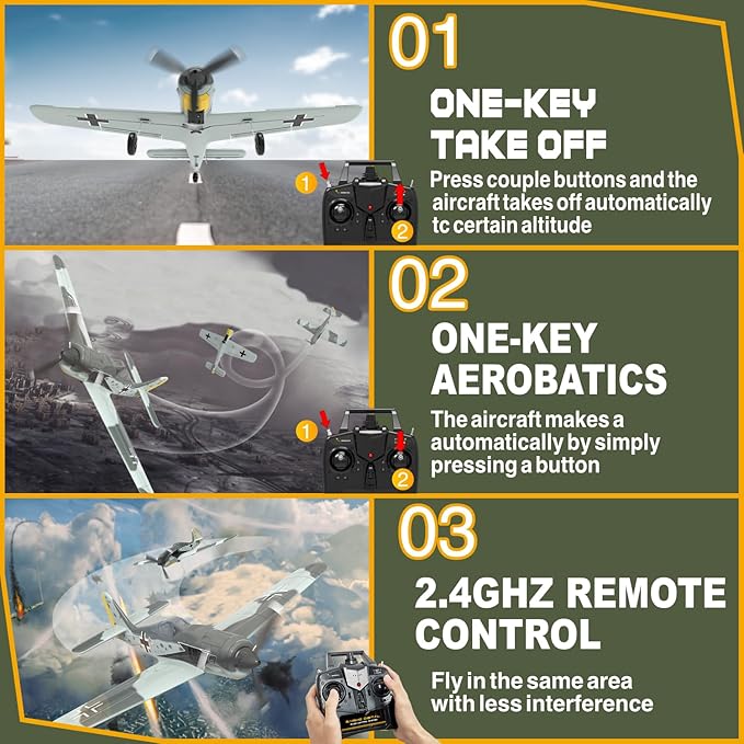 RC Plane 4 Channel RC Airplane FW190 Ready to Fly with Upgraded Xpilot Stabilization System & One Key Aerobatic Remote Control Airplanes for Beginners Adult