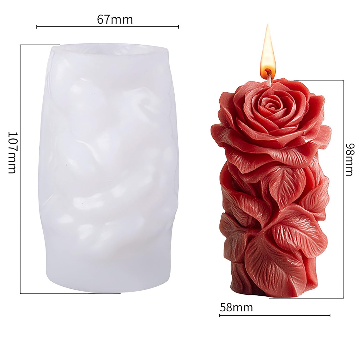 Succulent Flower Silicone Wave Spiral Candle Mold - Silicone Resin Casting Molds for Candle & Resin & Soap Craft Supplies