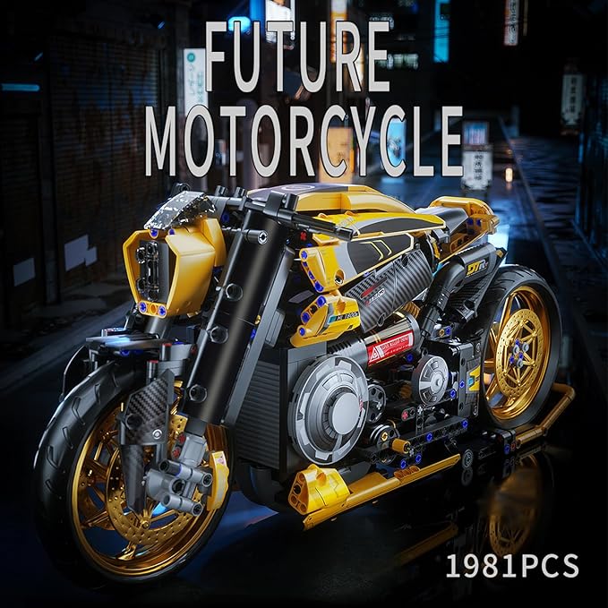QOQ BRICK Motorcycle Building Blocks Set for Adults Motorbike Model Toy for Table Bookshelf Display Collectible Birthday Gifts for 14 15 16+ Years Old Boys Teenage Boys (1981PCS)