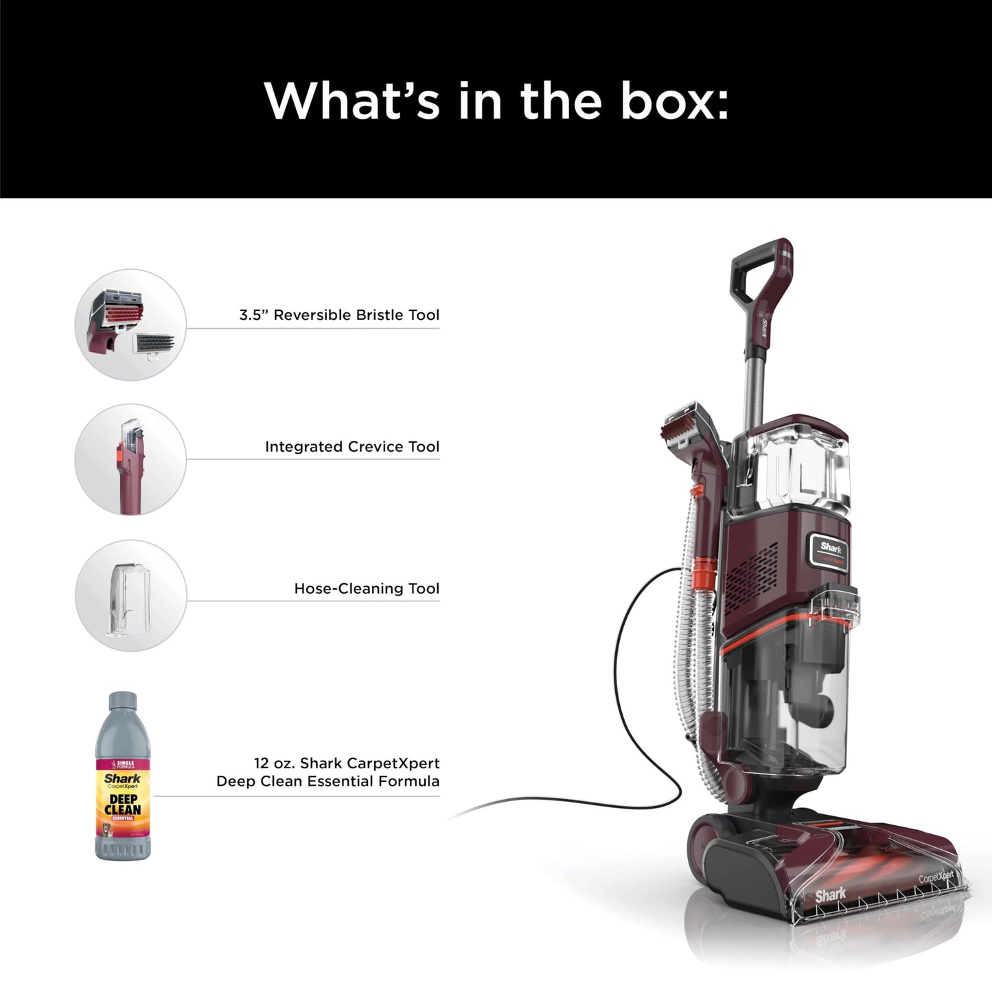 Shark EX150 CarpetXpert, Upright Carpet, Area Rug & Upholstery Cleaner for Pets, Built-in Spot & Stain Eliminator, Deep Cleaning & Dirt & Grime Removal, Carpet Shampooer, Magenta (Renewed)