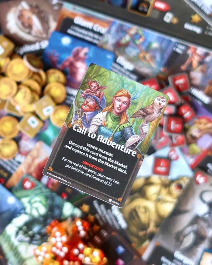 Fiends & Familiars - Expansion for Roll Player Board Game | New Animal Familiars Dice 200+ New Cards with Spells Gear Monsters & More | Dice Drafting Family Game 1-4 Players | Thunderwork