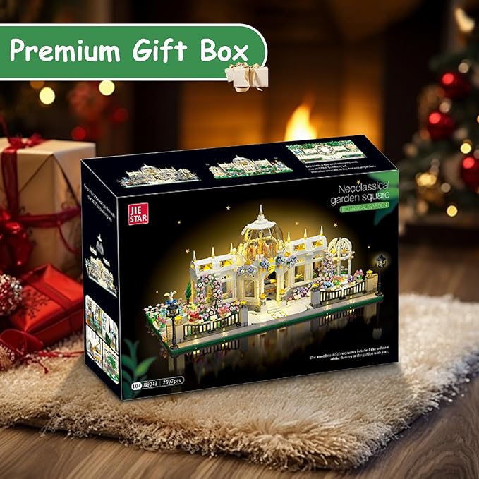 Oichy Flower House Building Set Botanical Garden Building Toy Romantic Greenhouse Model Kit Christmas Birthday Gift for Adults and Girls (2397PCS)