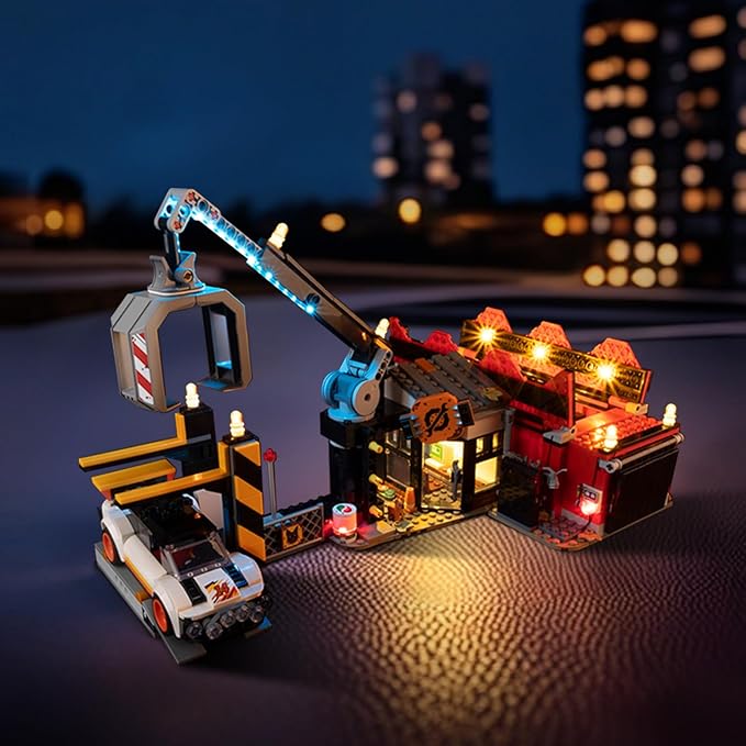 Kyglaring LED Lighting Kit for Lego City Scrapyard with Cars 60472 Model Set Light Accessories for Display (Lights Only Model Set Not Included) Classic Version.